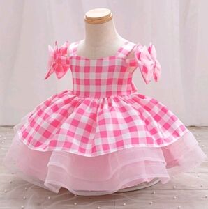 Pink and White Dress With Bows